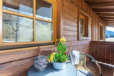 Ein Balkon oder eine Terrasse in der Unterkunft Bio-Bauernhof Niederlehen