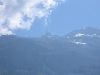 Ein allgemeiner Bergblick oder ein Berglick von der Ferienwohnung aus