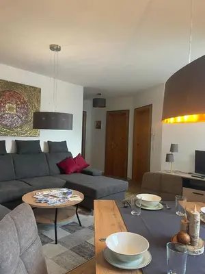 Ein Sitzbereich in der Unterkunft Appartements Sonntal Einkehr