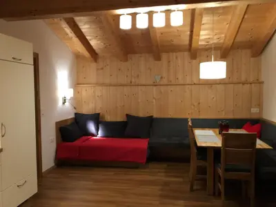 Ein Sitzbereich in der Unterkunft Appartement Mühlhäusl