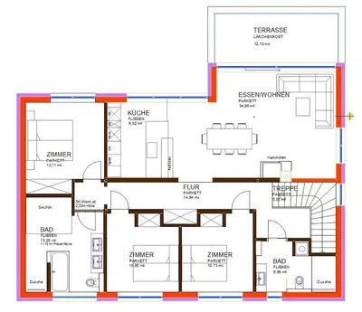 Grundriss der Unterkunft Apartment Smaragdblick Wildkogel