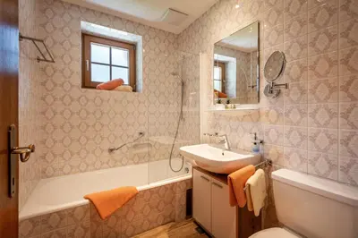 Ein Badezimmer in der Unterkunft Ferienhof Hubertus