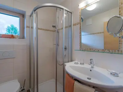 Ein Badezimmer in der Unterkunft Ferienhof Hubertus
