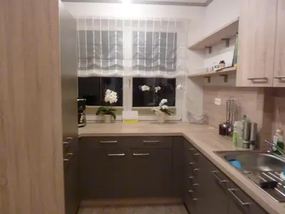 Küche/Küchenzeile in der Unterkunft Ferienwohnung mit Blick auf die Buchensteinwand