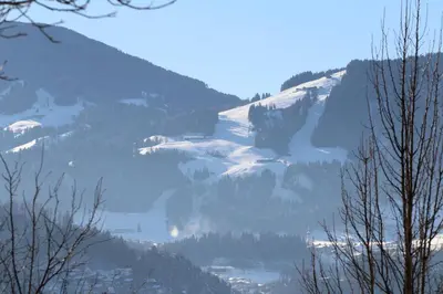 Ein allgemeiner Bergblick oder ein Berglick von der Ferienwohnung aus