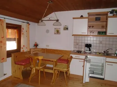 Küche/Küchenzeile in der Unterkunft Altböckhof
