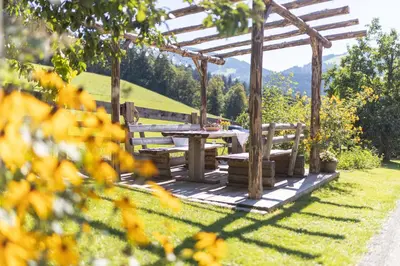Ein Garten an der Unterkunft Oberhaslachhof