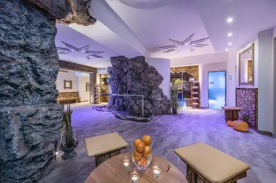 Ein Sitzbereich in der Unterkunft Hotel Schönruh