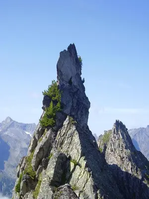 Ein allgemeiner Bergblick oder ein Berglick von der Ferienwohnung aus
