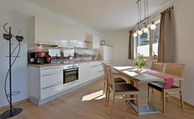 Küche/Küchenzeile in der Unterkunft Appartement Rehkitz