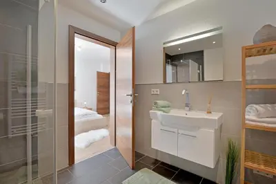 Ein Badezimmer in der Unterkunft Appartement Rehkitz