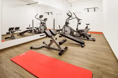 Das Fitnesscenter und/oder die Fitnesseinrichtungen in der Unterkunft Appartements Hubenhof