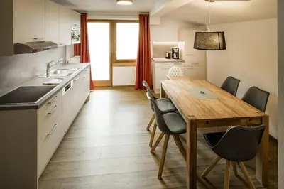 Küche/Küchenzeile in der Unterkunft Appartements Hubenhof
