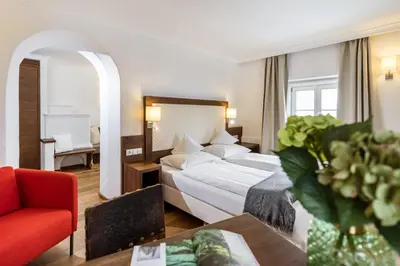 Ein Bett oder Betten in einem Zimmer der Unterkunft Hotel Gasthof Blaue Quelle