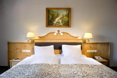 Ein Bett oder Betten in einem Zimmer der Unterkunft Hotel Wiesenegg