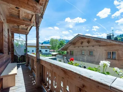 Ein Balkon oder eine Terrasse in der Unterkunft Apartment in Kirchberg near Ski Bus