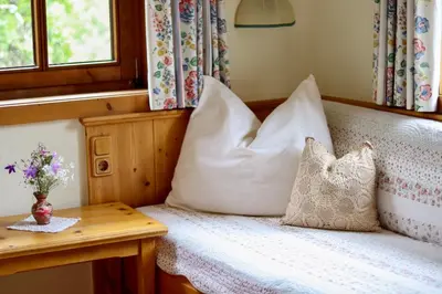Ein Bett oder Betten in einem Zimmer der Unterkunft Pension Schachernhof