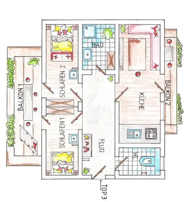 Grundriss der Unterkunft Apartment Theresia
