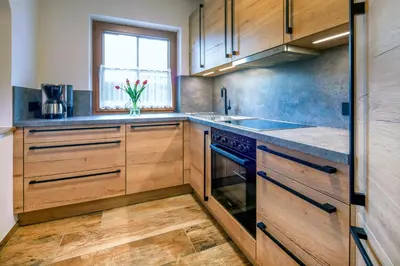 Küche/Küchenzeile in der Unterkunft Gästehaus Brantlhof Zimmer und Ferienwohnungen in Going am Wilden Kaiser