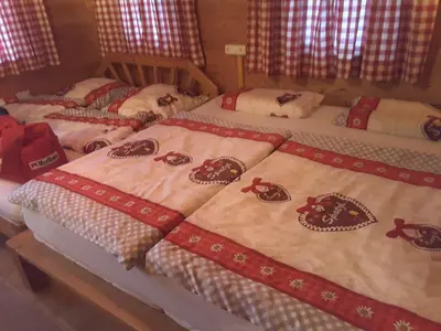 Ein Bett oder Betten in einem Zimmer der Unterkunft Steinwandhütte