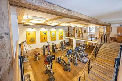 Das Fitnesscenter und/oder die Fitnesseinrichtungen in der Unterkunft Der Böglerhof - pure nature spa resort