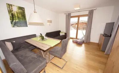 Ein Sitzbereich in der Unterkunft Appartement Viktoria