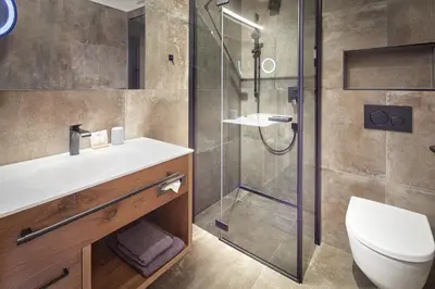 Ein Badezimmer in der Unterkunft Panoramahotel Burgeck