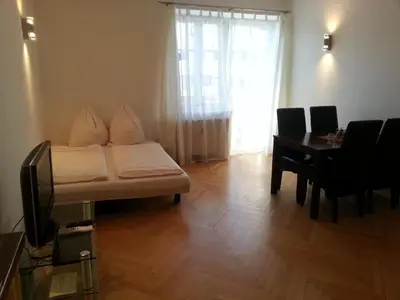 Ein Sitzbereich in der Unterkunft Appartements Altes Gericht