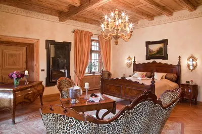 Ein Sitzbereich in der Unterkunft Schloss Matzen