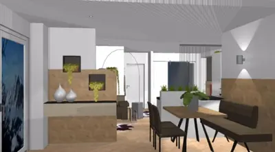 Ein Sitzbereich in der Unterkunft Appartements Bergsonne