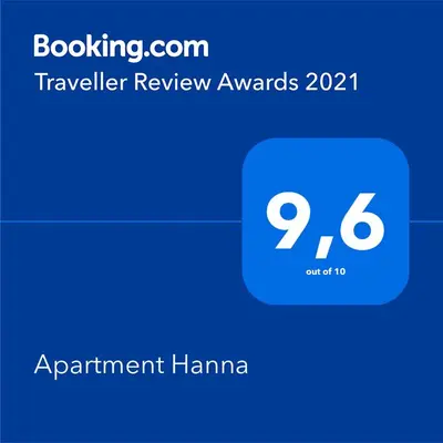 Ein Zertifikat, Auszeichnung, Logo oder anderes Dokument, das in der Unterkunft Apartment Hanna ausgestellt ist