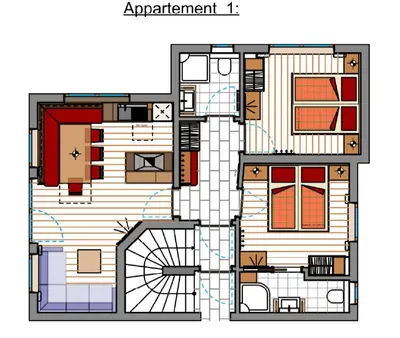 Grundriss der Unterkunft Residenz Gamper