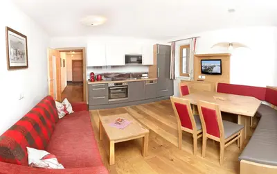 Küche/Küchenzeile in der Unterkunft Tarlack Appartements Hütten 34