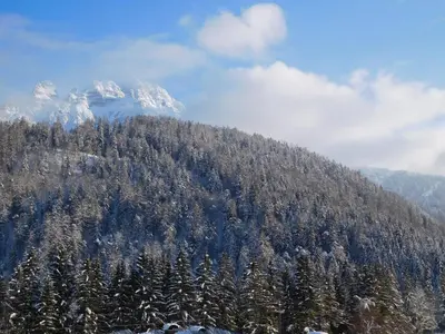 Ein allgemeiner Bergblick oder ein Berglick von der Ferienwohnung aus