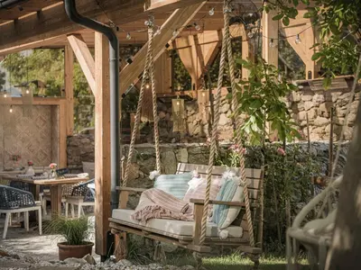 Ein Sitzbereich in der Unterkunft Appartement Zillertal Klee mit Restaurant KleemenTine