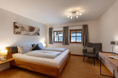 Ein Bett oder Betten in einem Zimmer der Unterkunft Ferienwohnung Lehenhof