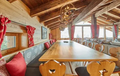 Ein Sitzbereich in der Unterkunft Chalet Guter Hirte
