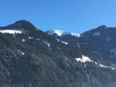 Ein allgemeiner Bergblick oder ein Berglick von der Ferienwohnung aus