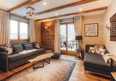 Ein Sitzbereich in der Unterkunft Appartement Aschbach