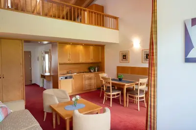 Küche/Küchenzeile in der Unterkunft Aparthotel Schindlhaus/Alpin
