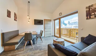 Ein Sitzbereich in der Unterkunft Appartement Schönfeld