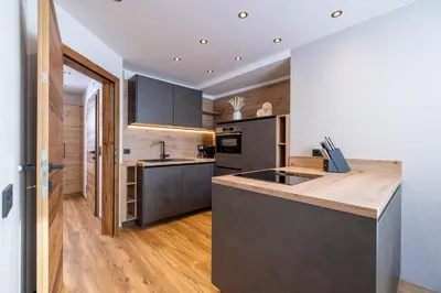 Küche/Küchenzeile in der Unterkunft Apartments Dorfbäck