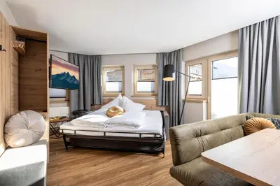 Ein Bett oder Betten in einem Zimmer der Unterkunft Apartments Dorfbäck