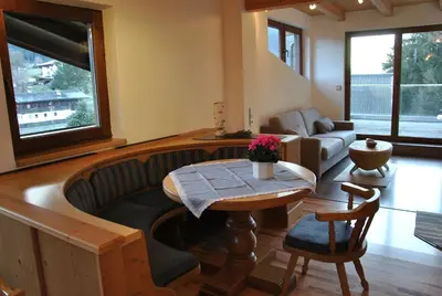 Ein Sitzbereich in der Unterkunft das Luggi Appartements