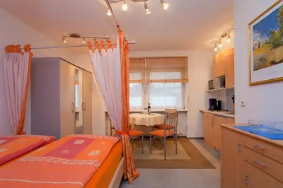 Ein Bett oder Betten in einem Zimmer der Unterkunft Ferienwohnung Pali