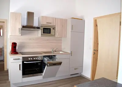 Küche/Küchenzeile in der Unterkunft Flatscher‘s