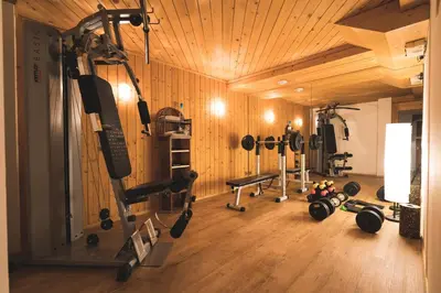 Das Fitnesscenter und/oder die Fitnesseinrichtungen in der Unterkunft Panoramahotel Schwendbergerhof