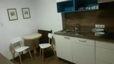 Küche/Küchenzeile in der Unterkunft Ferienwohnung Sailer