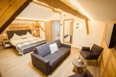 Ein Bett oder Betten in einem Zimmer der Unterkunft Bodenhof Ferienwohnungen