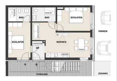 Grundriss der Unterkunft quartier39